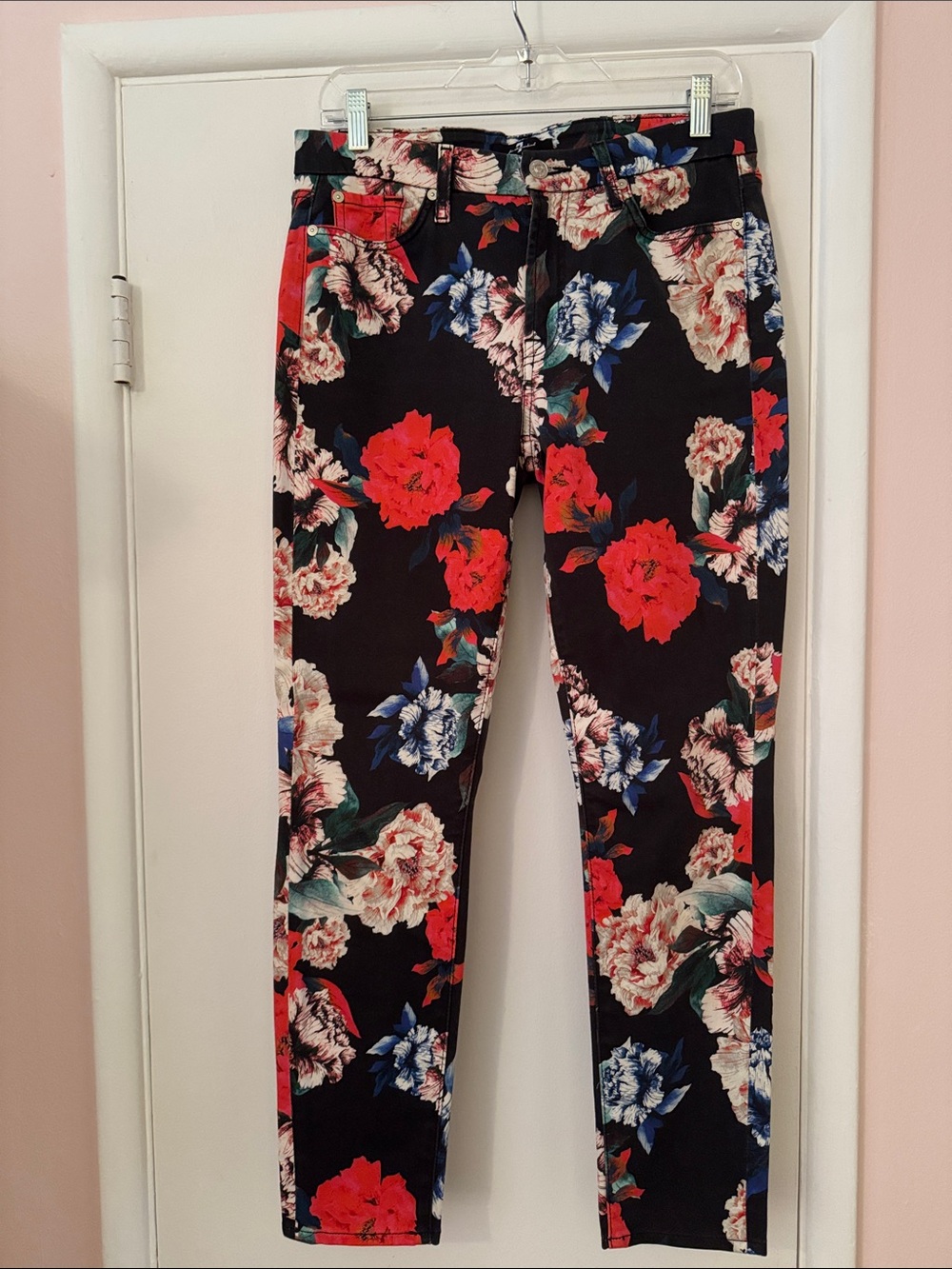 7 for All Mankind Floral Print Skinny Pants